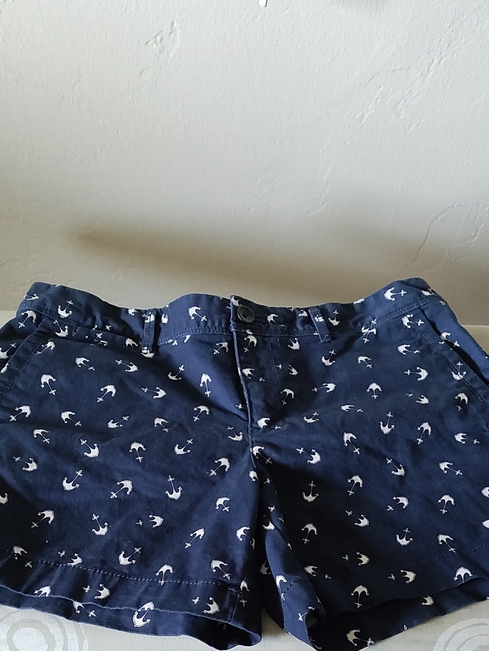Banana Republic Navy Anchor-Print Chino Shorts
